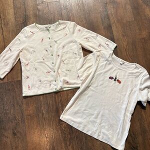 Christopher & Banks cat cardigan with matching top VTG